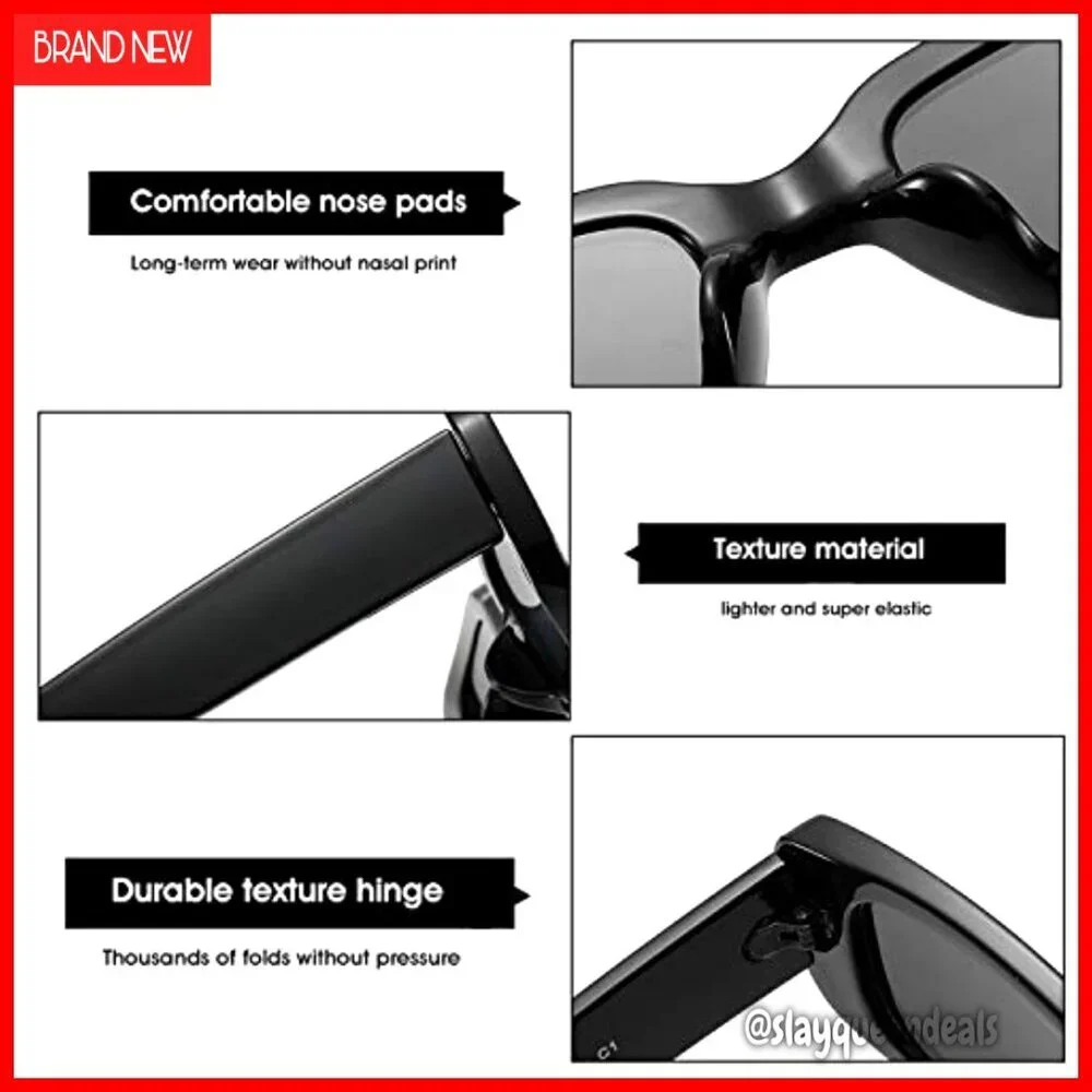 Retro Rectangle Sunglasses UV400 Protection Narrow Square Frame Driving